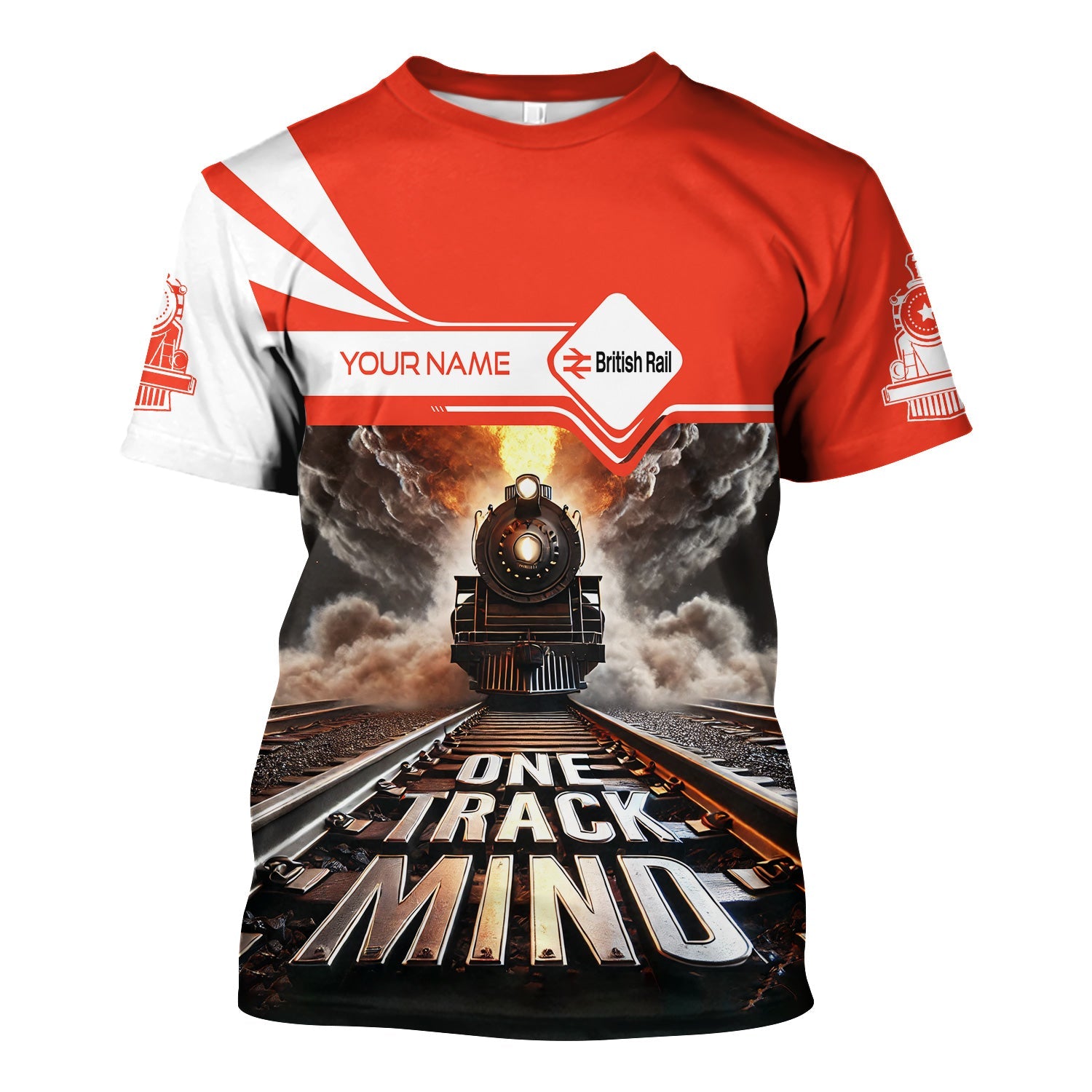 Railspirit Personalized British Railway T Shirt One Track Mind Train Printed Shirt