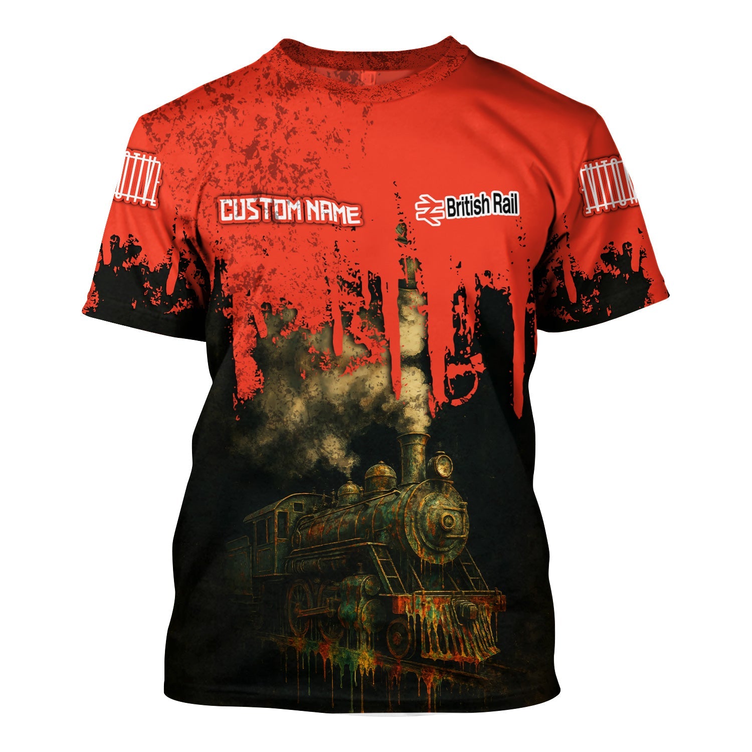 Railspirit Personalized British Railway T-Shirt Vintage Train Art Style Shirt For Locomotive Fans