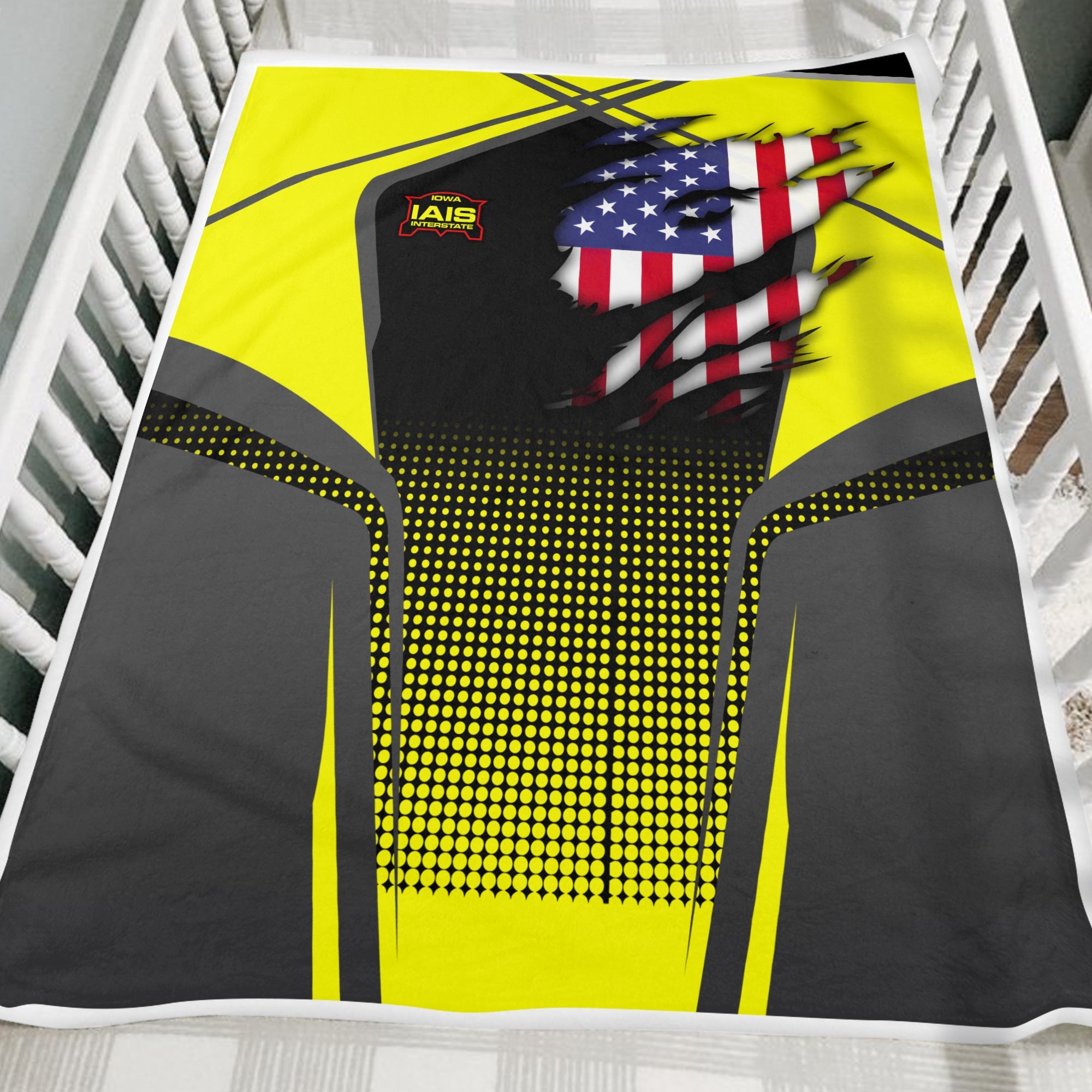 Railspirit Personalized Iowa Interstate Railroad Blanket American Vintage IAIS All Over Printed Blanket