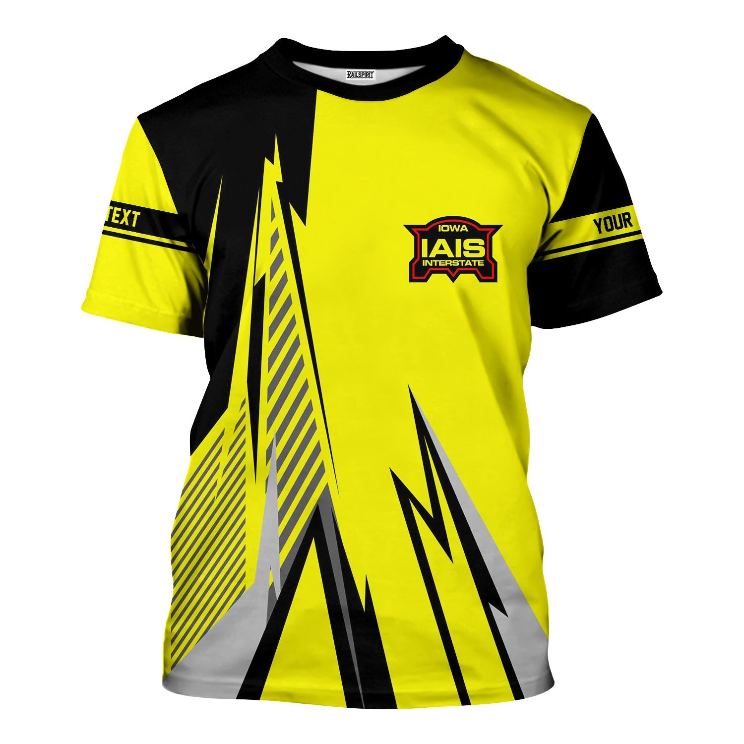 Railspirit Personalized Iowa Interstate Railroad T-Shirt Lightning-Inspired Railway Style IAIS Shirt For Train Lovers