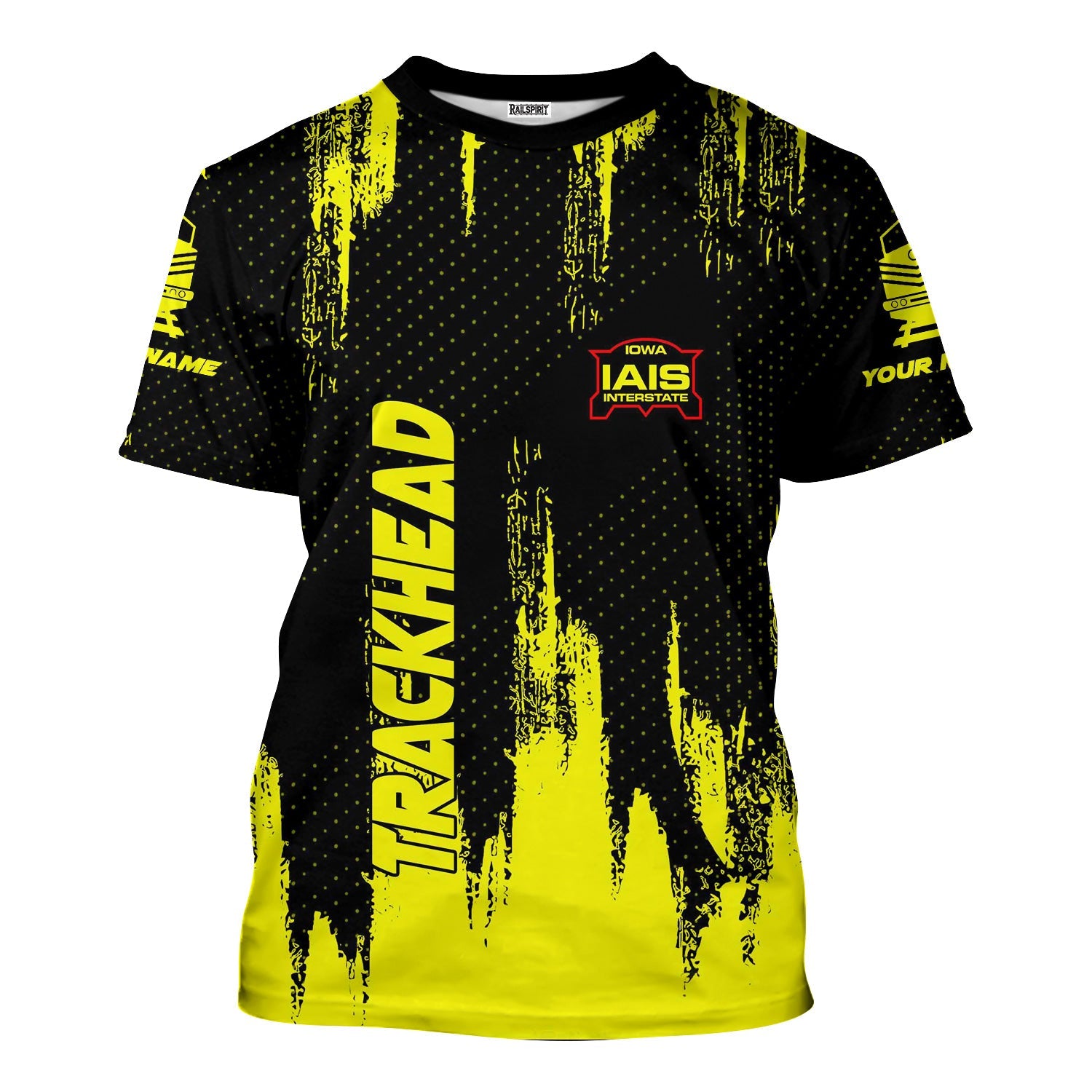 Railspirit Personalized Iowa Interstate Railroad T-Shirt Paint Impact Design IAIS Train Shirt for Trackhead