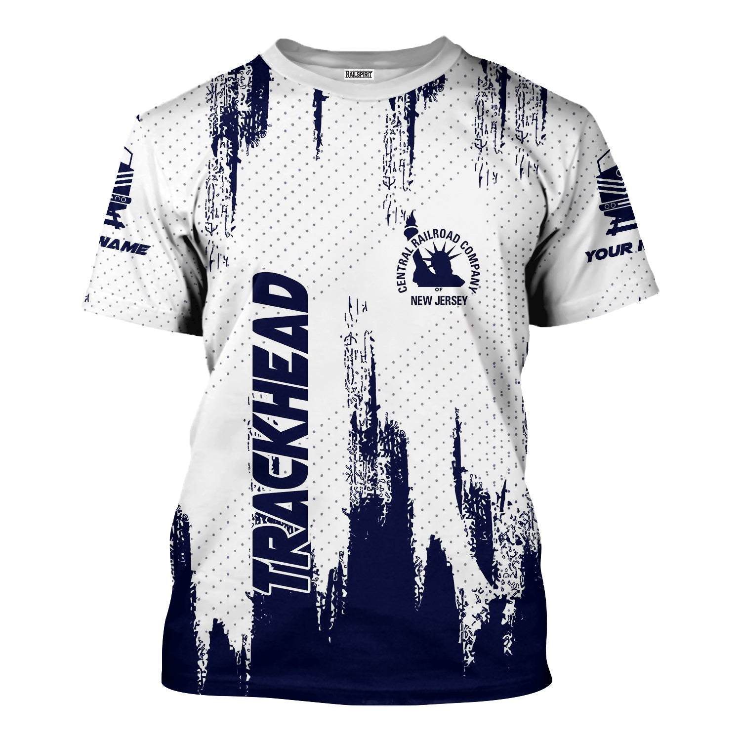 Railspirit Personalized Jersey Central Railroad T-Shirt Paint Impact Design CNJ Train Shirt for Trackhead