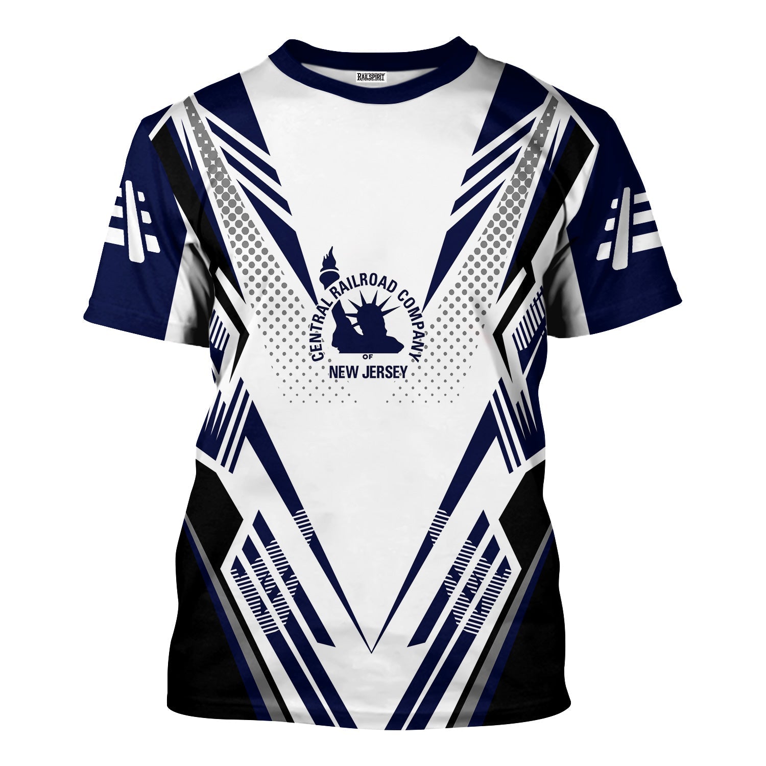 Railspirit Personalized Jersey Central Railroad T-Shirt Railroad Tribute Design CNJ Train Shirt for Train Lovers