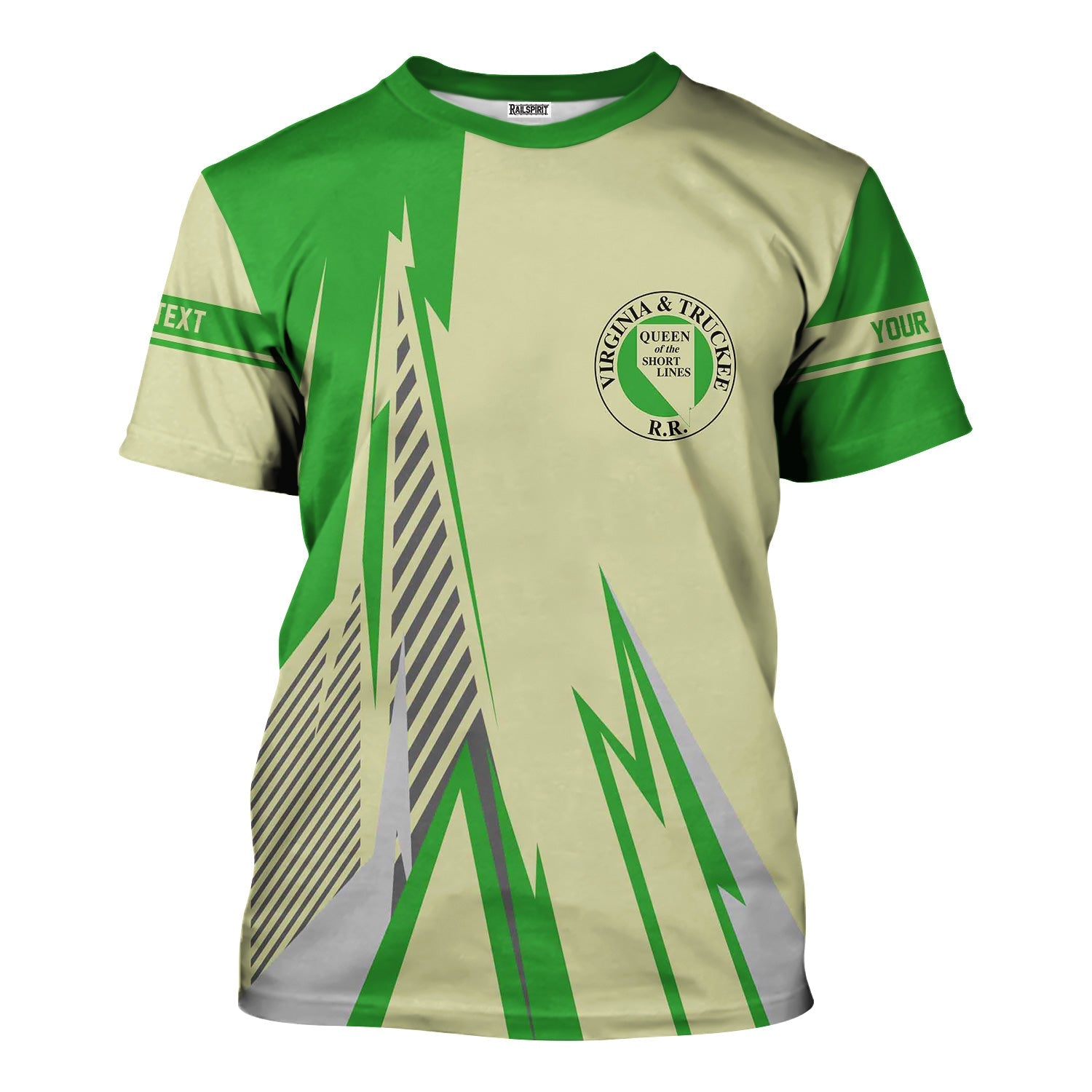 Railspirit Personalized Virginia & Truckee Railroad T-Shirt Lightning-Inspired Railway Style Shirt For Train Lovers