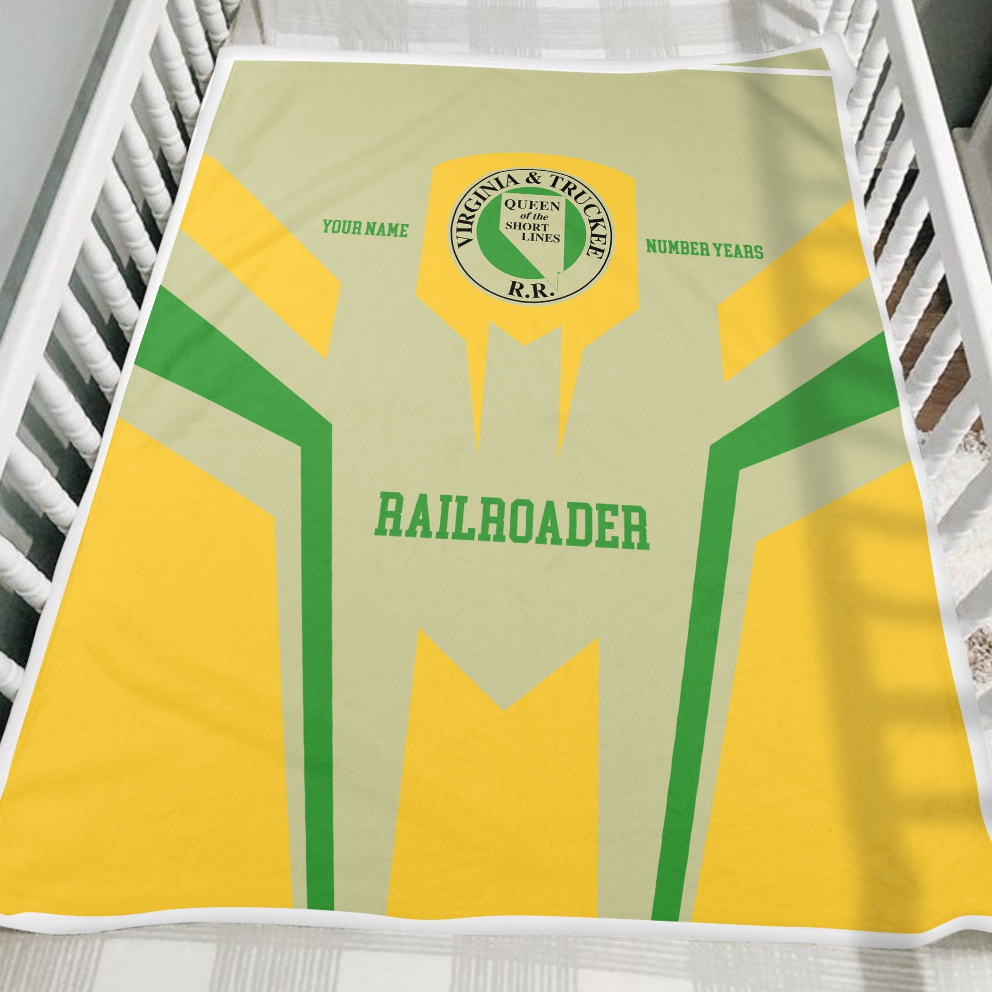 Railspirit Personalized Virginia & Truckee Railroad Blanket Custom Year Railroader Gift Idea For Train Lover