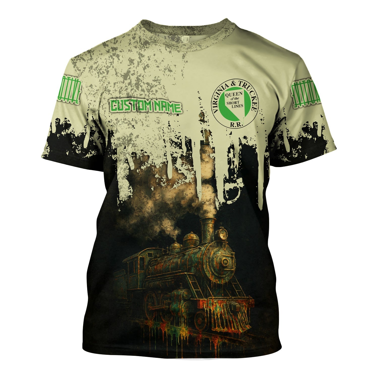 Railspirit Personalized Virginia & Truckee Railroad T-Shirt Vintage Train Art Style Shirt For Locomotive Fans