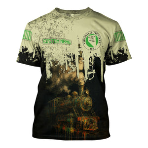 Railspirit Personalized Virginia & Truckee Railroad T-Shirt Vintage Train Art Style Shirt For Locomotive Fans