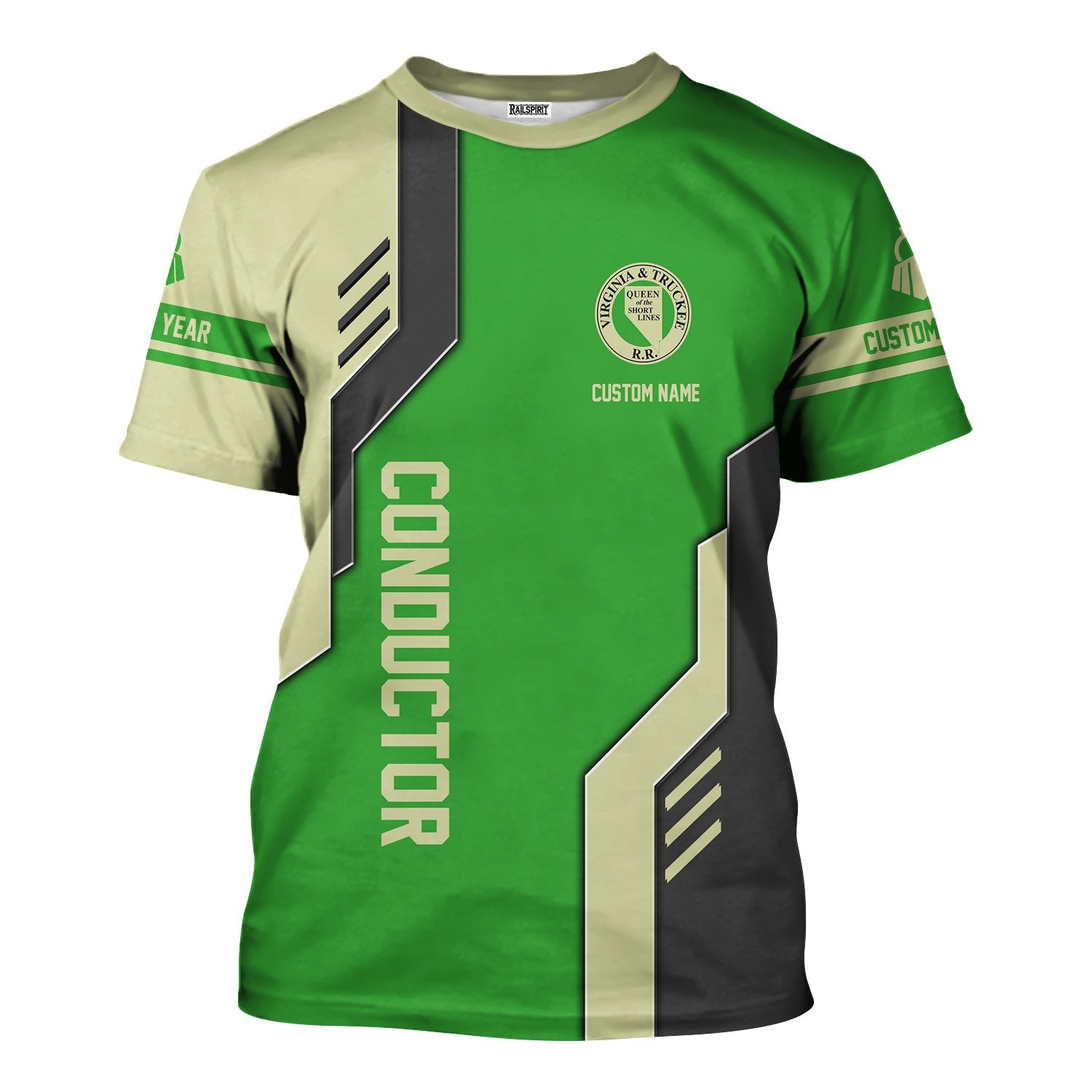 Railspirit Personalized Virginia & Truckee Railroad T-Shirt Unique Railway Style with Custom Job Train Shirt