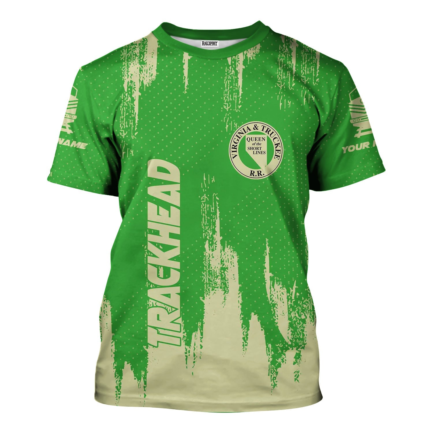 Railspirit Personalized Virginia & Truckee Railroad T-Shirt Paint Impact Design Train Shirt for Trackhead