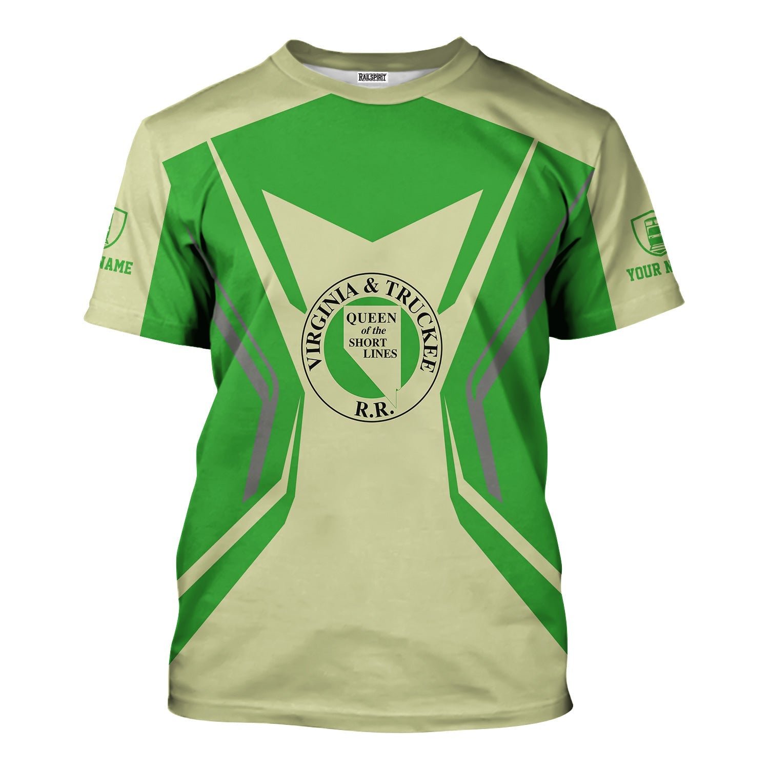 Railspirit Personalized Virginia & Truckee Railroad T-Shirt Unique Style with Custom Job Train Shirt