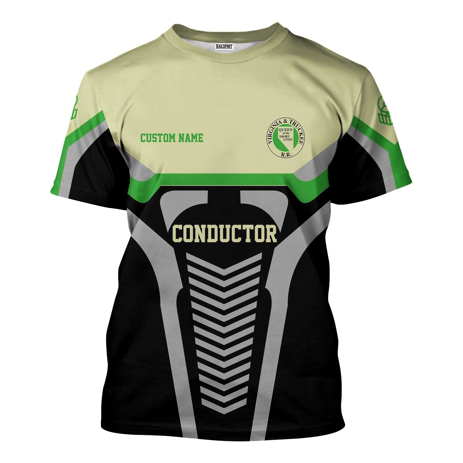 Railspirit Personalized Virginia & Truckee Railroad T-Shirt Track-Inspired with Custom Job Position Train Shirt