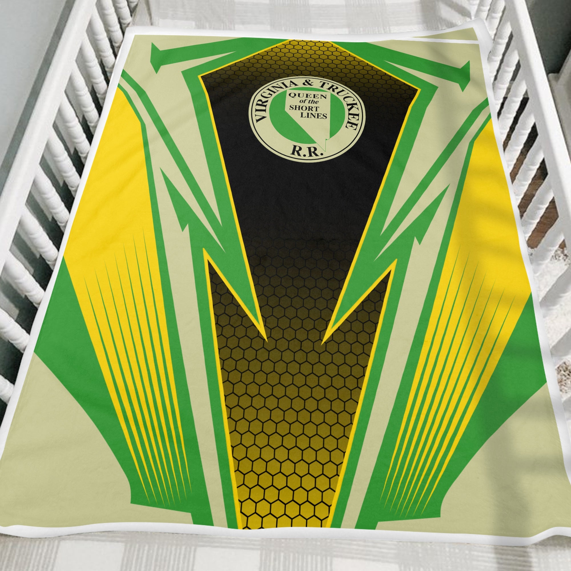 Railspirit Virginia & Truckee Railroad Blanket Lightning Graphic Style Blanket Gift Idea For Train Lover