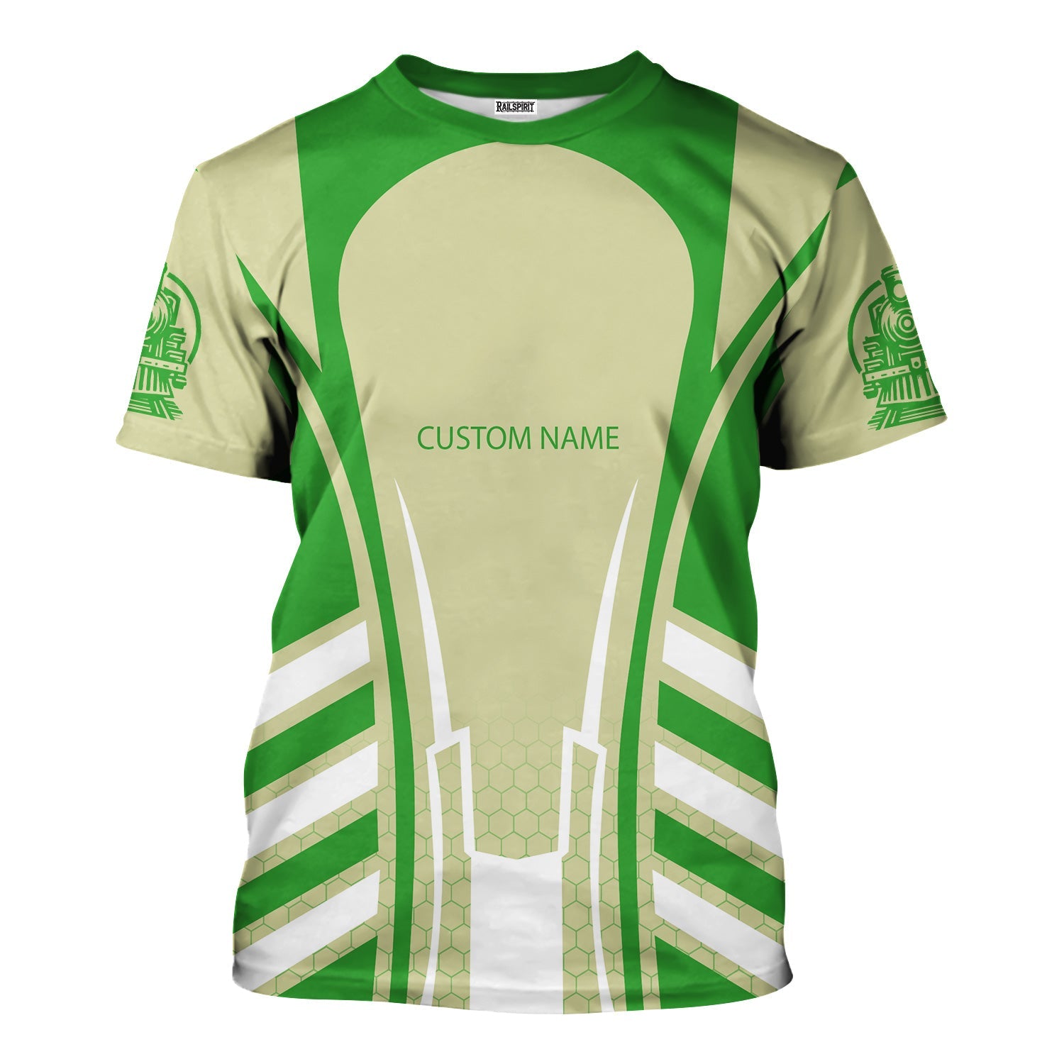 Railspirit Personalized Virginia & Truckee Railroad T-Shirt Striped Railroad Style Train Shirt All Over Print