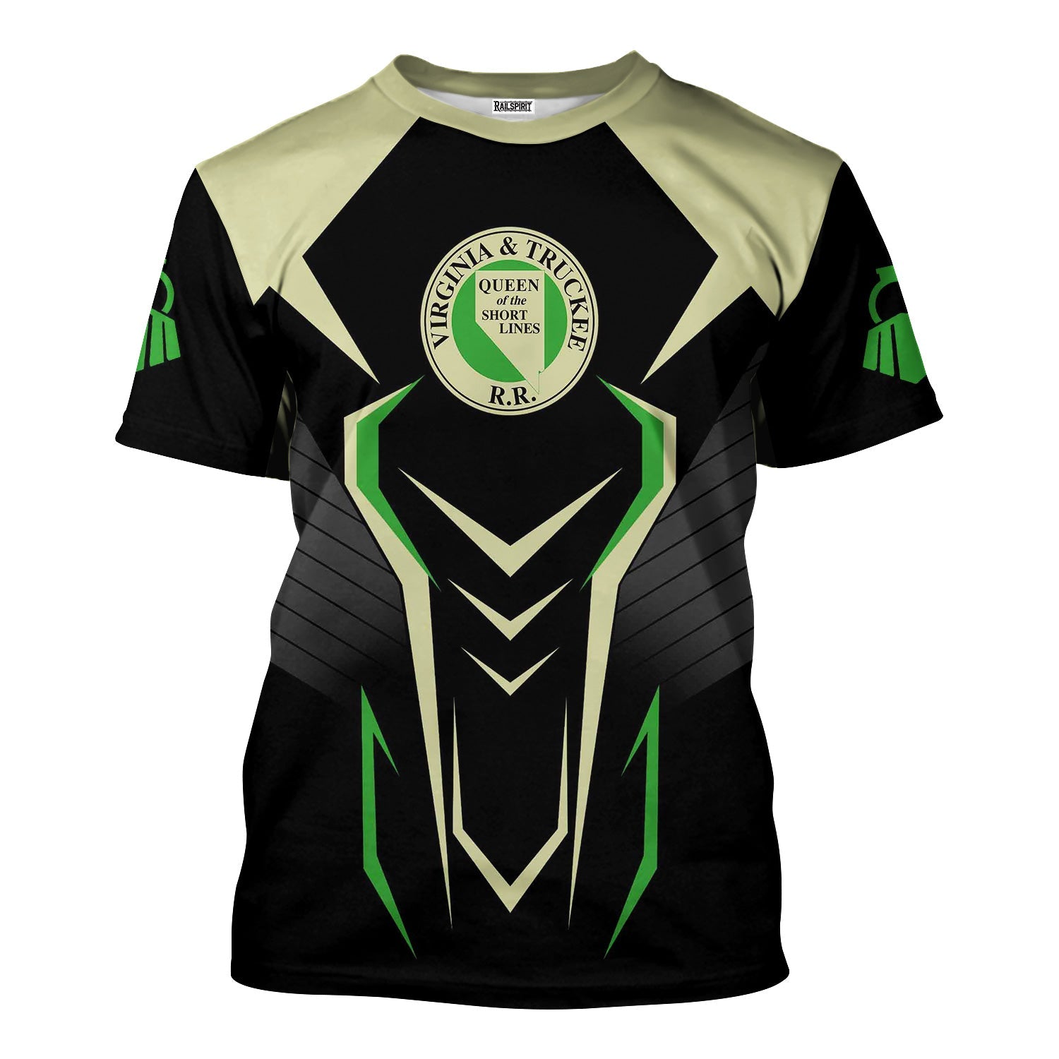 Railspirit Personalized Virginia & Truckee Railroad T-Shirt Dynamic Design Style Perfect Shirt for Train Enthusiasts