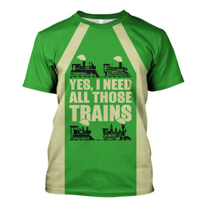 Railspirit Custom Name Virginia & Truckee Railroad T Shirt Yes I Need All Those Train Printed Shirt