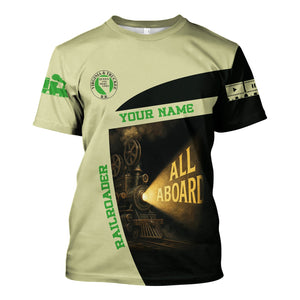 Railspirit Personalized Virginia & Truckee Railroad T-Shirt All Aboard Steam Train Movie Projector Style Shirt