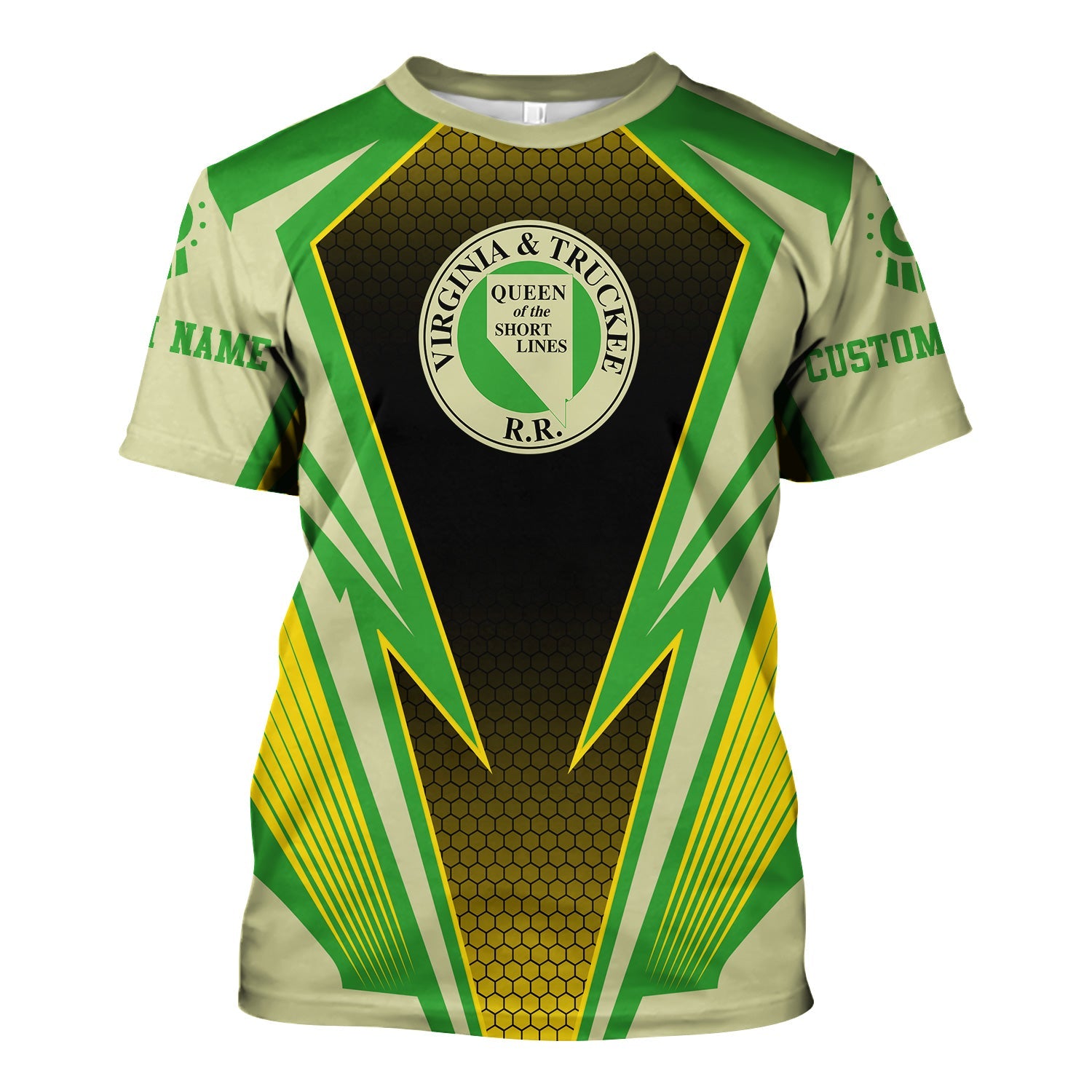 Railspirit Personalized Virginia & Truckee Railroad T-Shirt Lightning Graphic Style Shirt Gift Idea For Train Lover