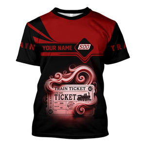 Railspirit Personalized Soo Line Railroad T Shirt Train Ticket American Locomotive Printed Train