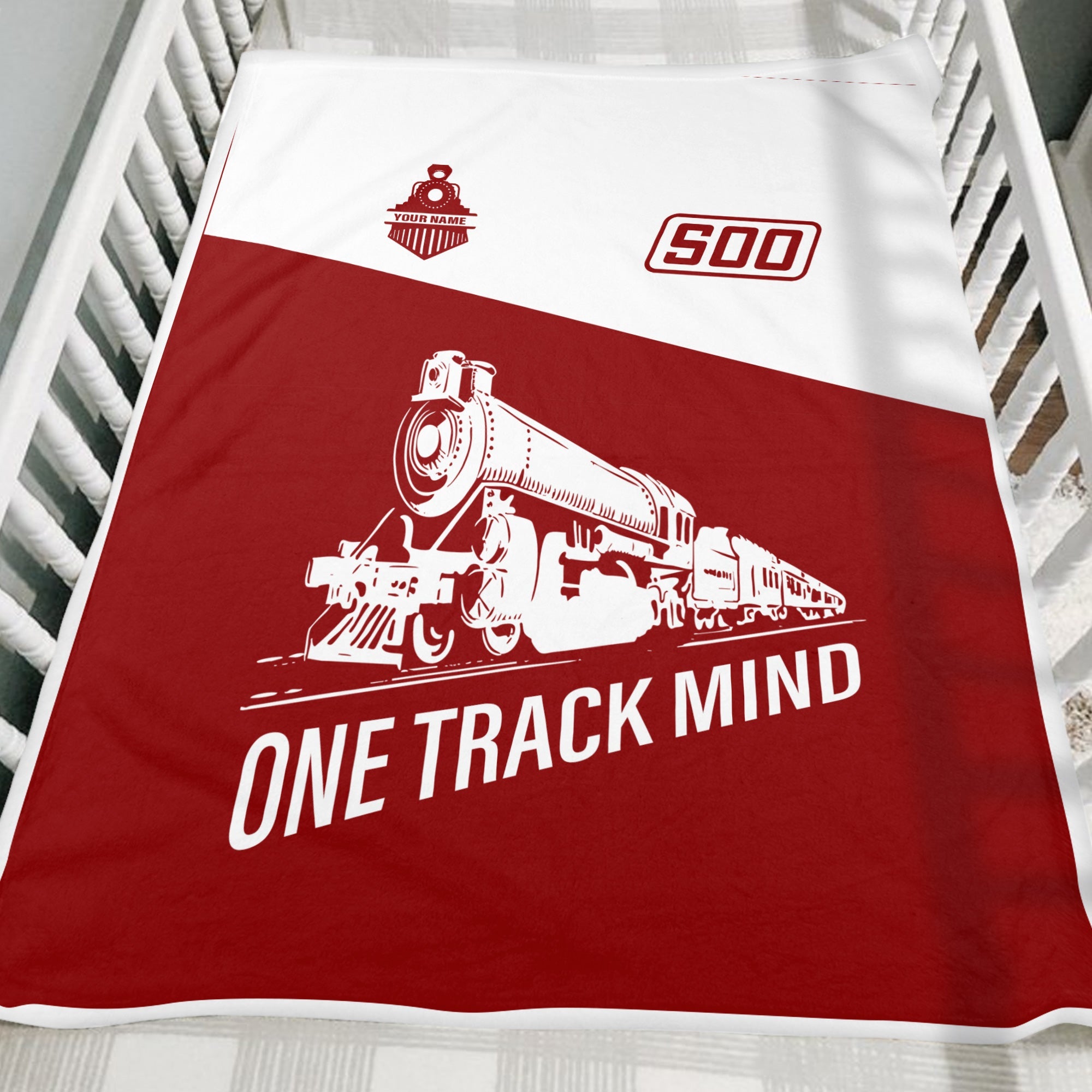 Railspirit Personalized Soo Line Railroad Blanket One Track Mind Train Blanket Gift Idea For Train Lover