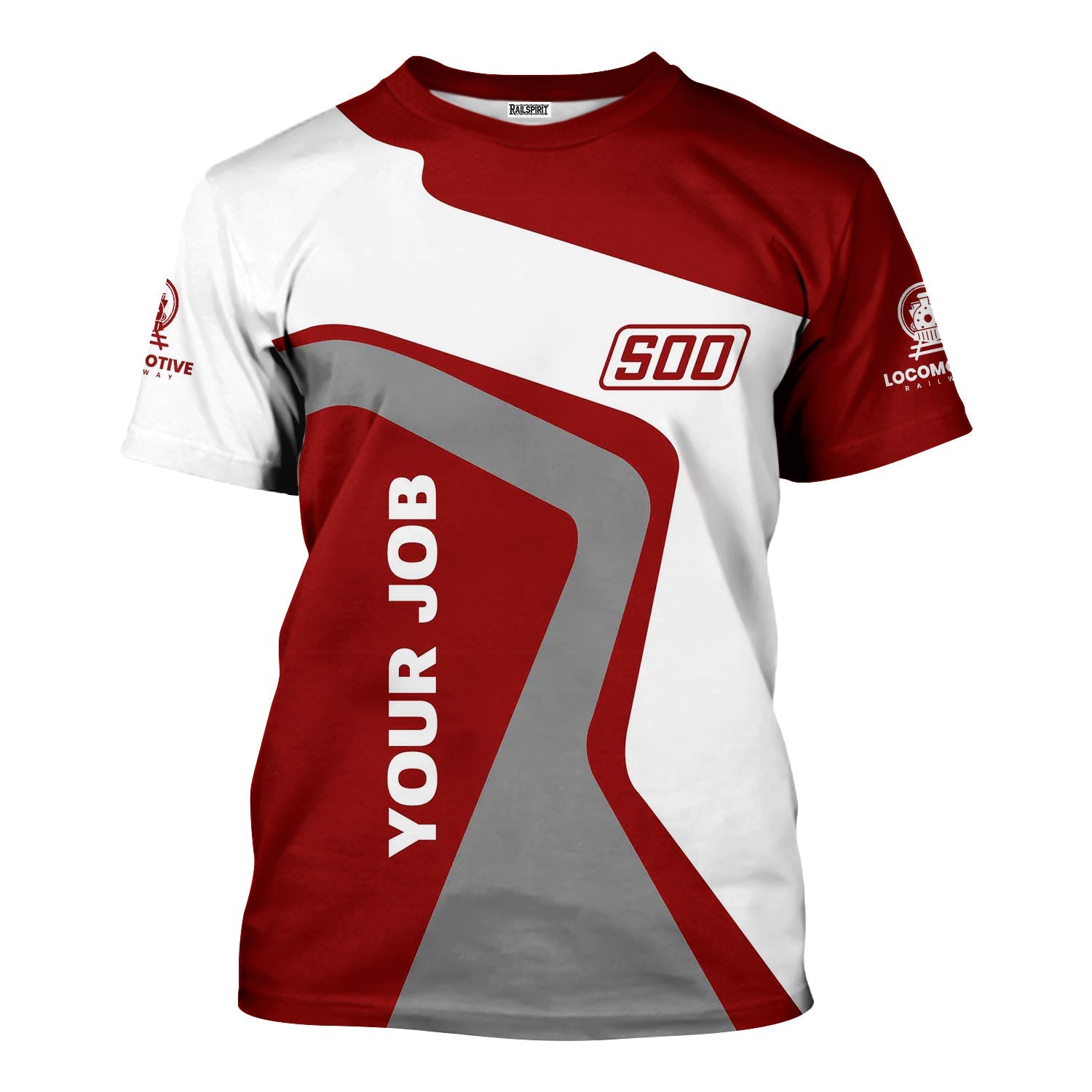 Railspirit Personalized Soo Line Railroad T-Shirt Unique Design with Custom Job Position Train Shirt