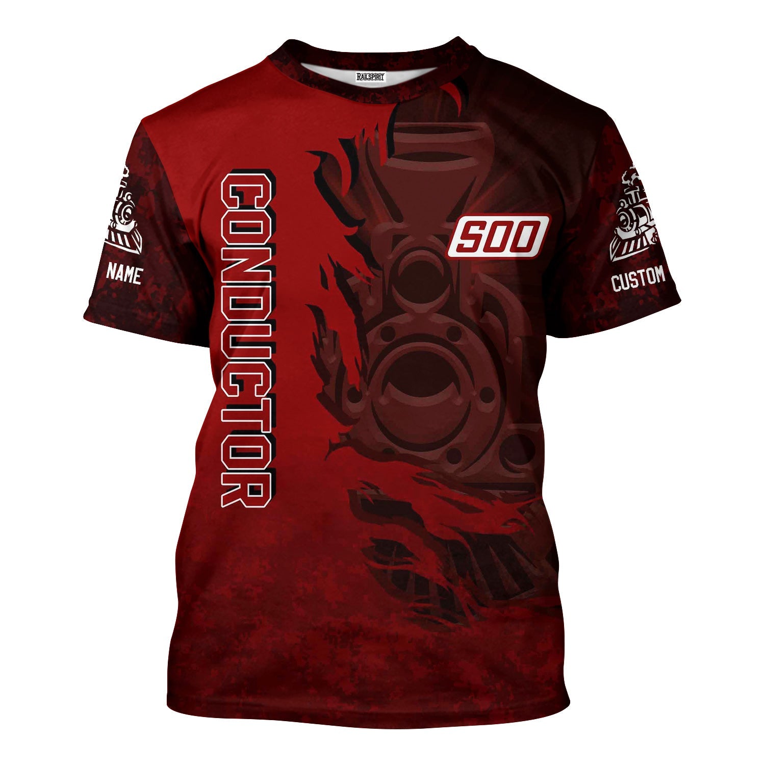 Railspirit Personalized Soo Line Railroad T-Shirt Blazing Style with Custom Position Train Shirt