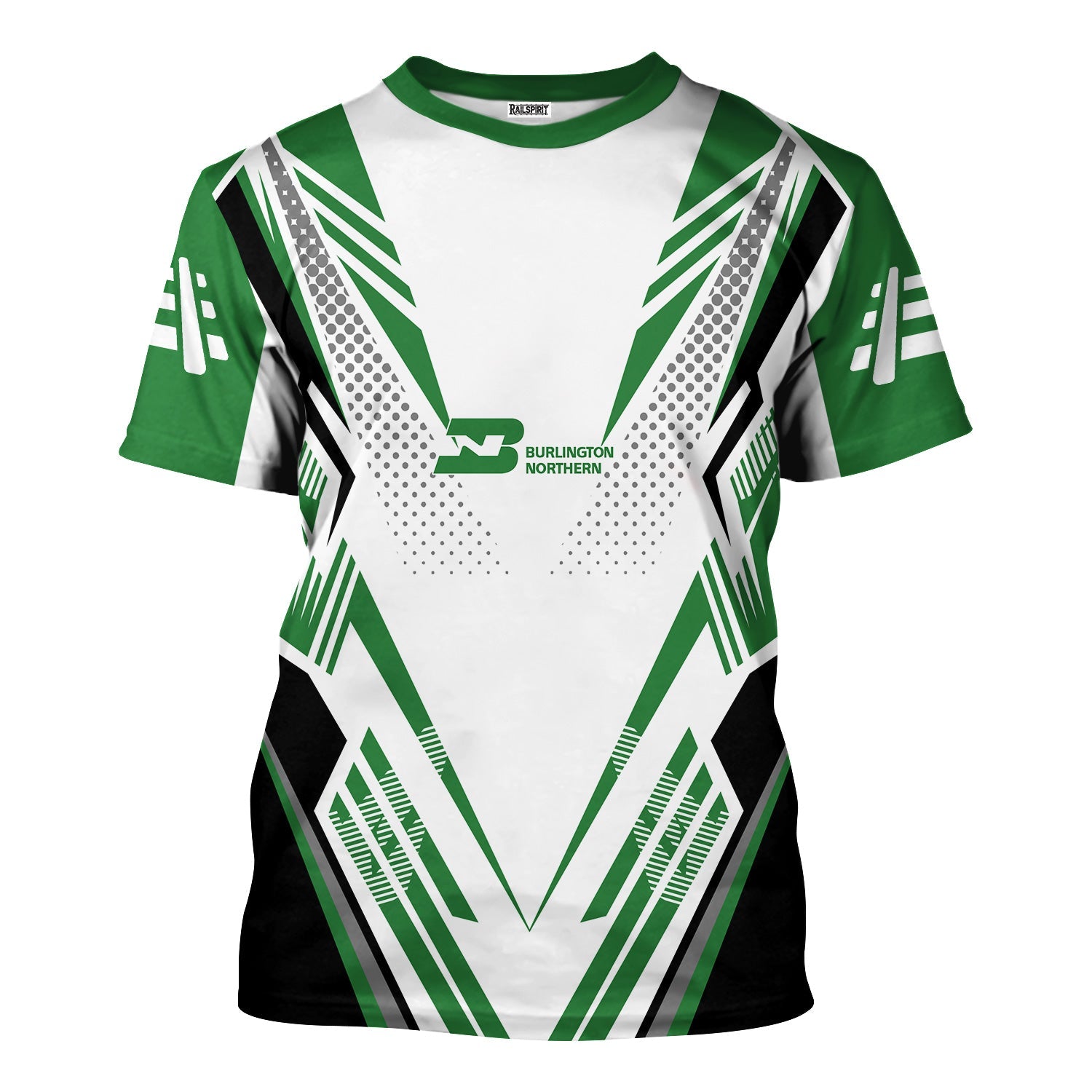 Railspirit Personalized Burlington Northern Railroad T-Shirt Railroad Tribute Design Train Shirt for Train Lovers