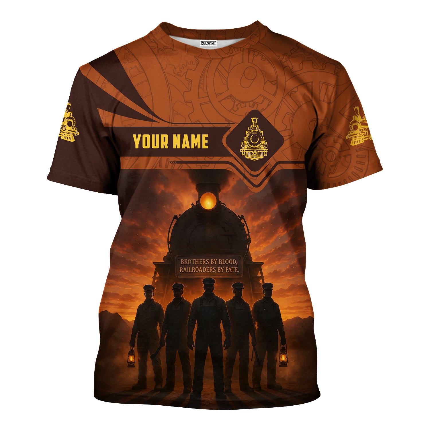 Custom Name Steam Train T-shirt, Brothers By Blood Railroaders By Fate, Train Lover Gift