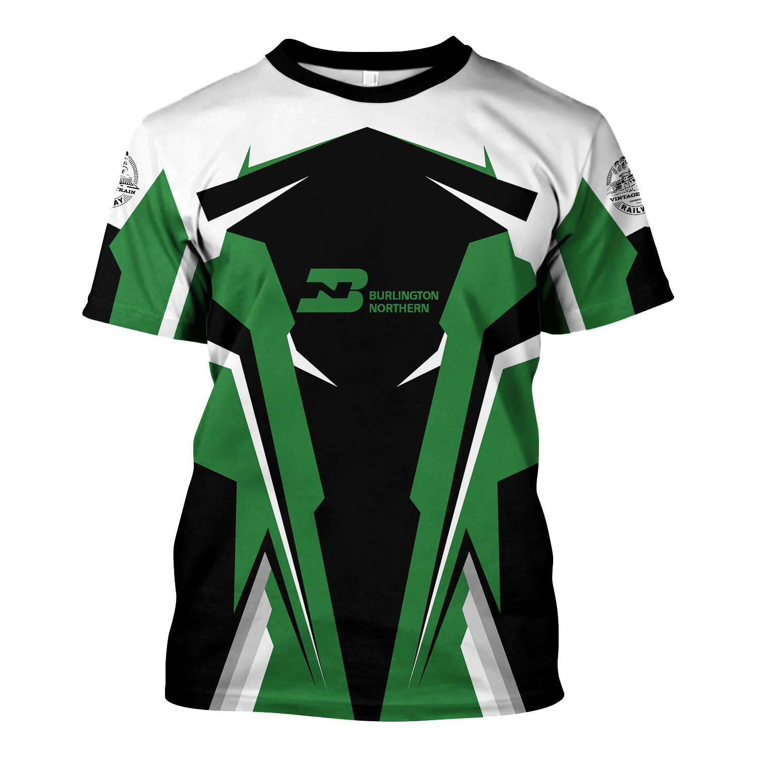 Railspirit Personalized Burlington Northern Railroad T Shirt Strong Line Style Train Unisex Shirt All Over Print