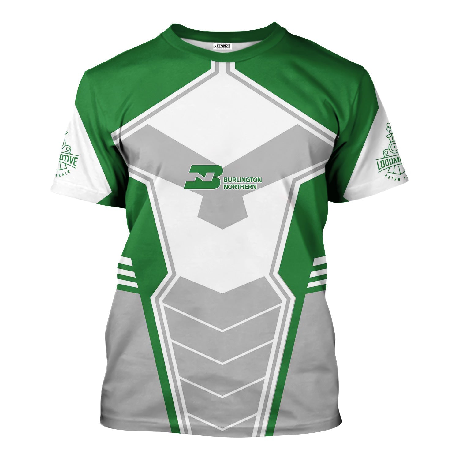 Railspirit Personalized Burlington Northern Railroad T-Shirt Engine-Inspired Style Train Shirt for Railroad Fanatic