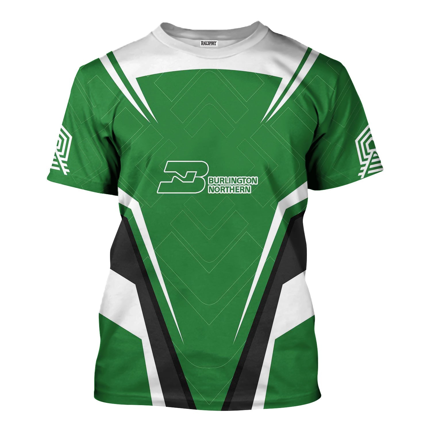 Railspirit Personalized Burlington Northern Railroad T-Shirt Railway Inspired Apparel Train Shirt for Train Lovers