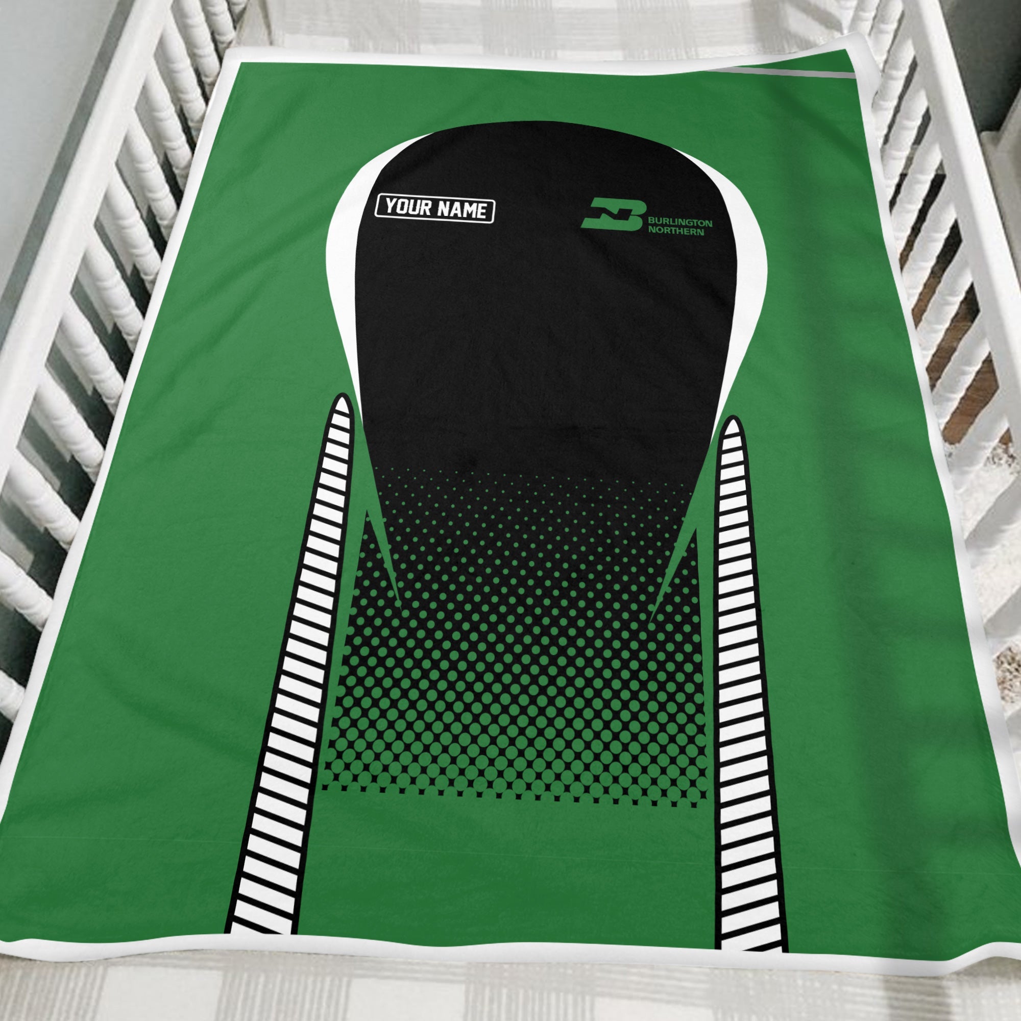 Railspirit Personalized Burlington Northern Railroad Blanket Train Blanket Gift Idea For Train Lover