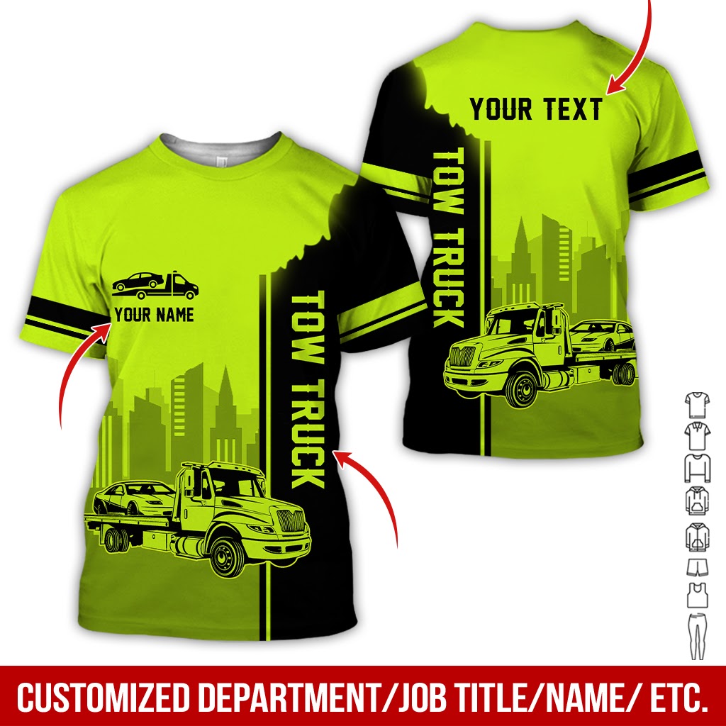 Custom Name Love Tow Truck Uniform, Personalized Tow Truck Gear