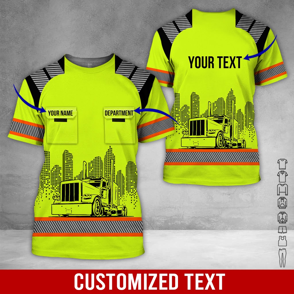 Customized Text Truck Driver Uniform Clothes, Printed Pocket, Personalized Gear