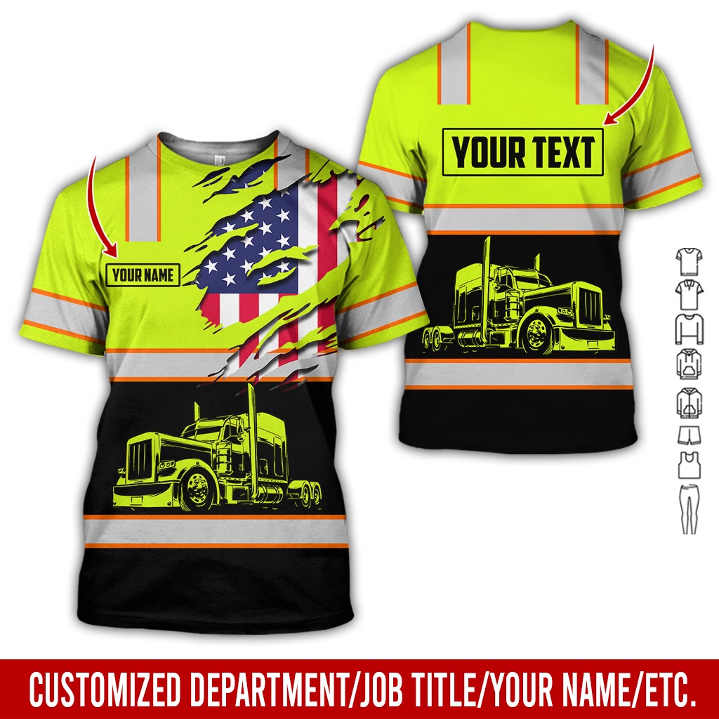 Custom Name and Truck Driver Uniform Printed Clothes, Personalized Driver Apparel