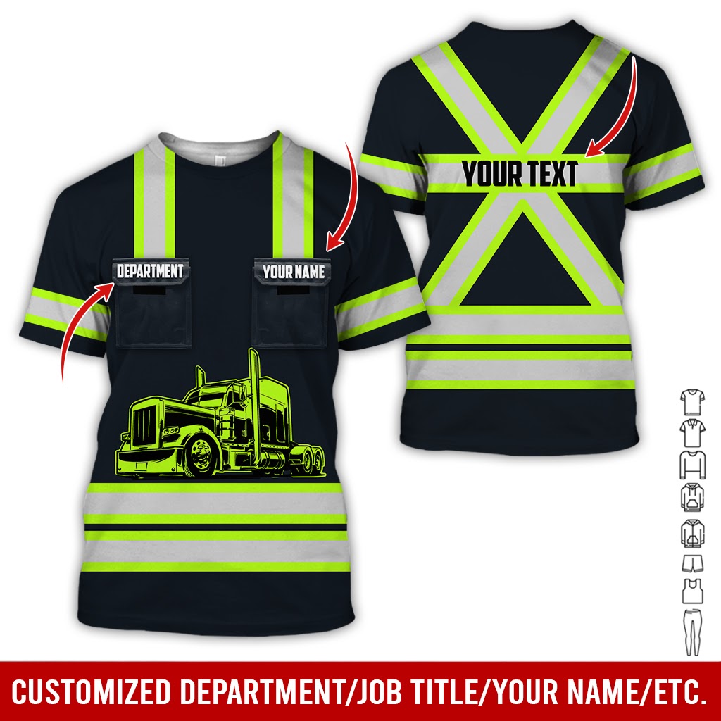 Custom Name Truck Driver Shirt , 3D Printed Design, Perfect Gift for Husband, Dad, or Son Who Loves the Trucker Life