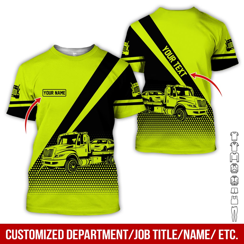 Customized Name Love Tow Truck Uniform Clothes, Personalized Tow Truck Gear