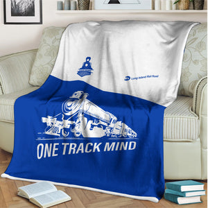 Railspirit Personalized Long Island Railroad Blanket One Track Mind Train Blanket Gift Idea For Train Lover