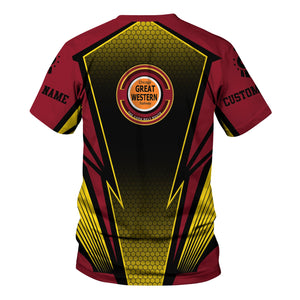 Railspirit Personalized Chicago Great Western Railroad T-Shirt Lightning Graphic Style Shirt Gift Idea For Train Lover