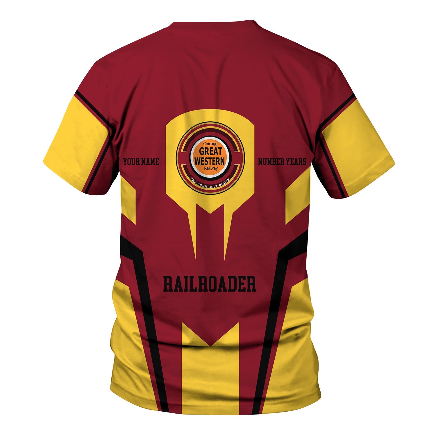 Railspirit Personalized Chicago Great Western Railroad T-Shirt Custom Year Railroader Shirt Gift Idea For Train Lover