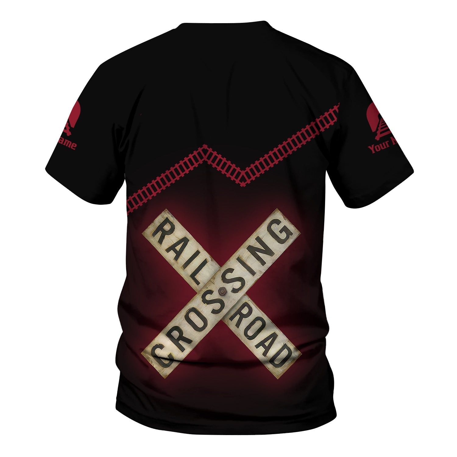 Railspirit Personalized Chicago Great Western Railroad T Shirt Railroad Crossing Printed Train Track Shirt