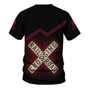 Railspirit Personalized Chicago Great Western Railroad T Shirt Railroad Crossing Printed Train Track Shirt
