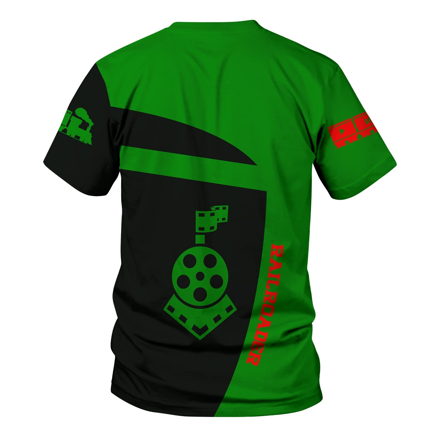 Railspirit Personalized Elgin Joliet And Eastern Railroad T-Shirt All Aboard Steam Train Movie Projector Style Shirt