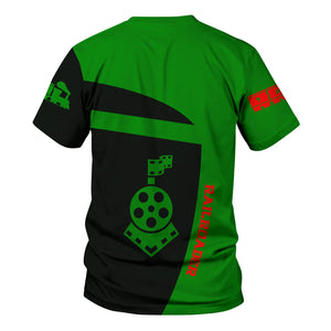 Railspirit Personalized Elgin Joliet And Eastern Railroad T-Shirt All Aboard Steam Train Movie Projector Style Shirt