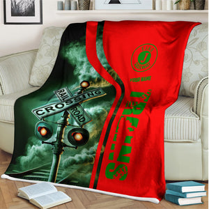 Railspirit Personalized Elgin Joliet And Eastern Railroad Blanket Railroad Crossing Sign Blanket All Over Print