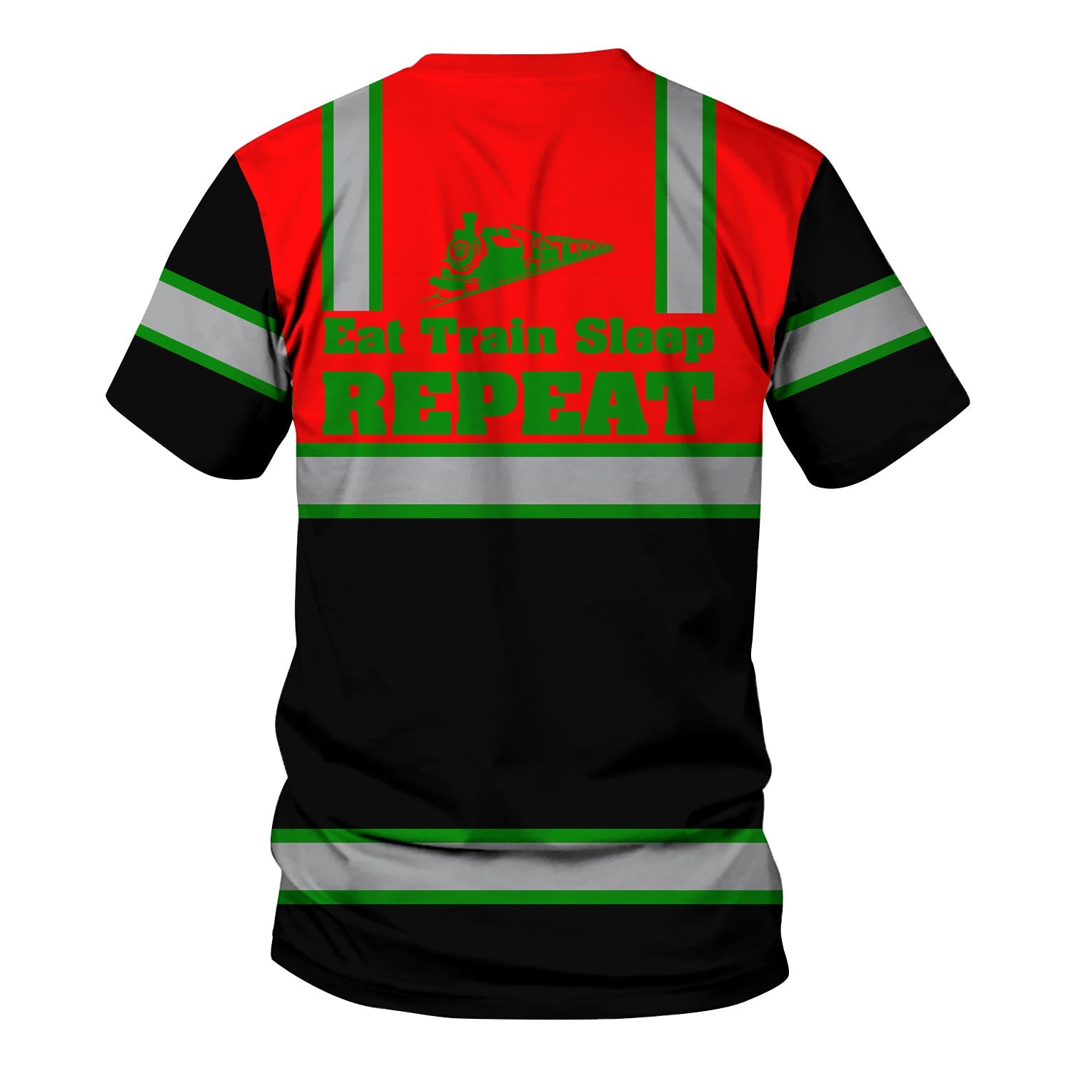 Railspirit Custom Name Elgin Joliet And Eastern Railroad T Shirt Eat Train Sleep Repeat Printed Train Shirt