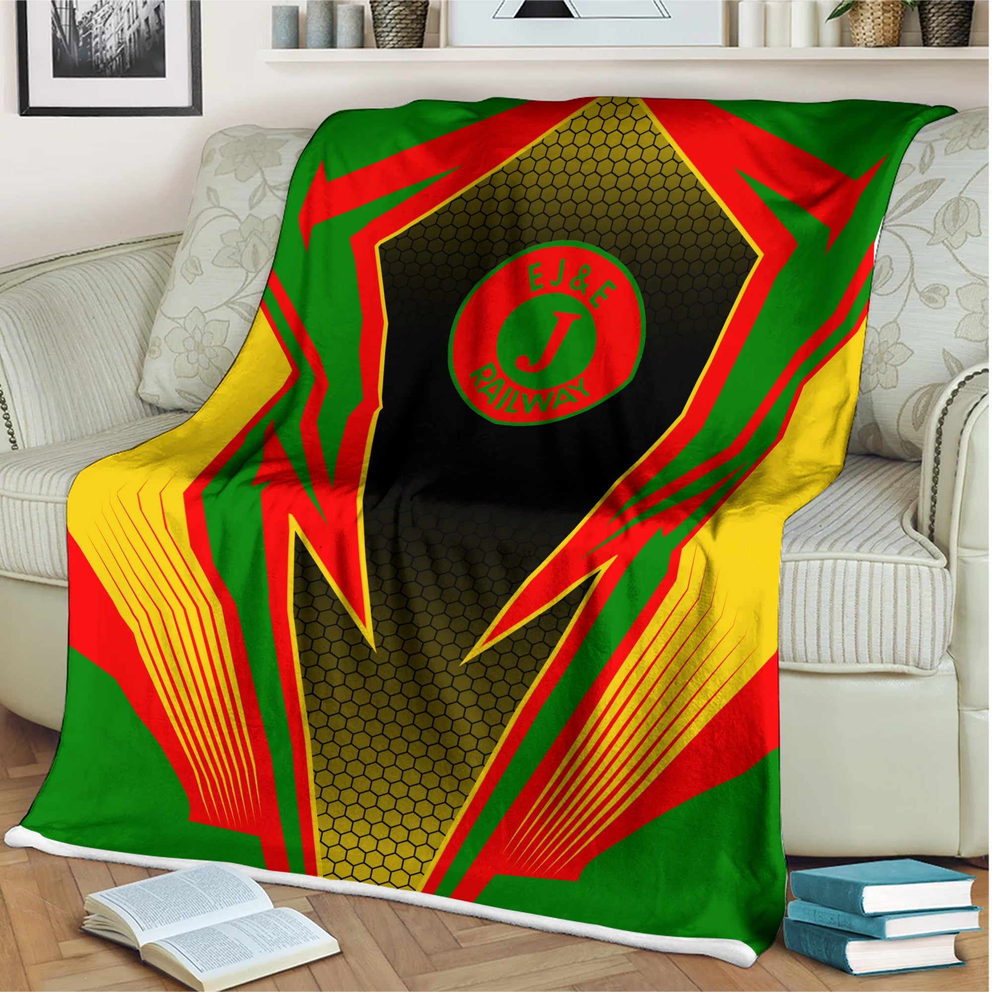 Railspirit Elgin Joliet And Eastern Railroad Blanket Lightning Graphic Style Blanket Gift Idea For Train Lover