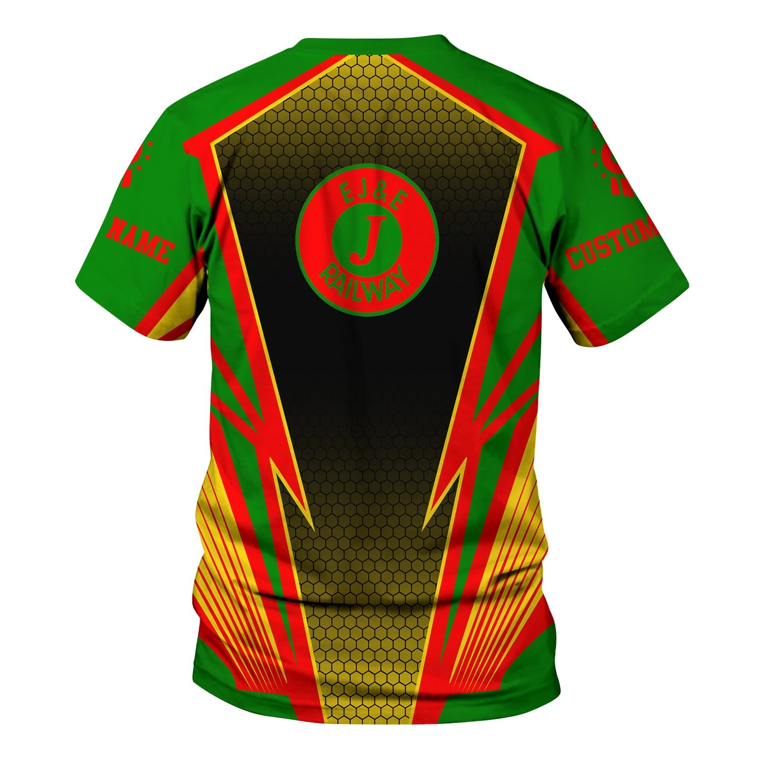 Railspirit Personalized Elgin Joliet And Eastern Railroad T-Shirt Lightning Graphic Style Shirt Gift Idea For Train Lover