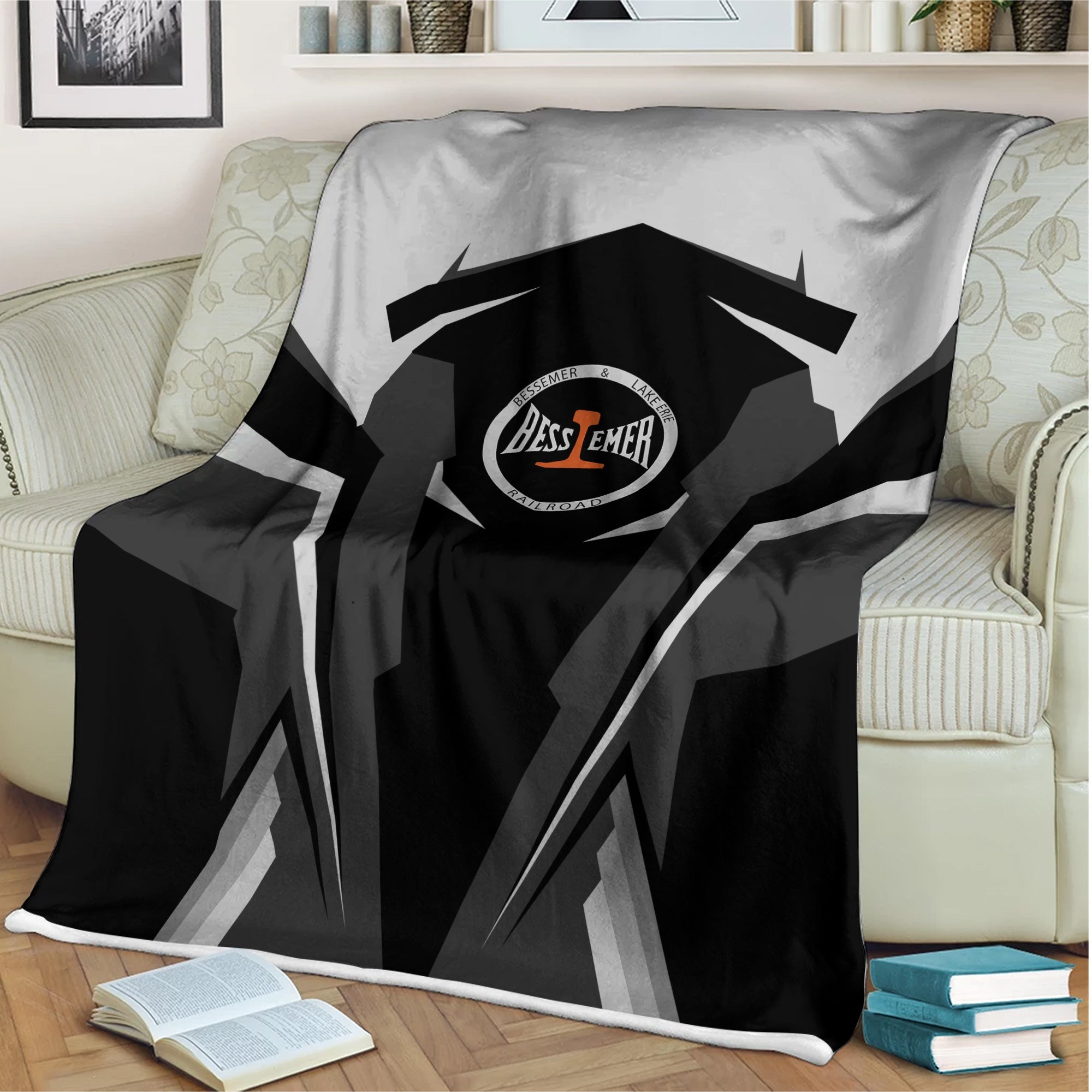 Railspirit Personalized Bessemer And Lake Erie Railroad Blanket Strong Line Train Blanket Gift Idea For Train Lover