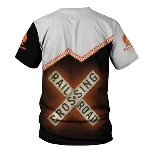 Railspirit Personalized Bessemer And Lake Erie Railroad T Shirt Railroad Crossing Printed Train Track Shirt