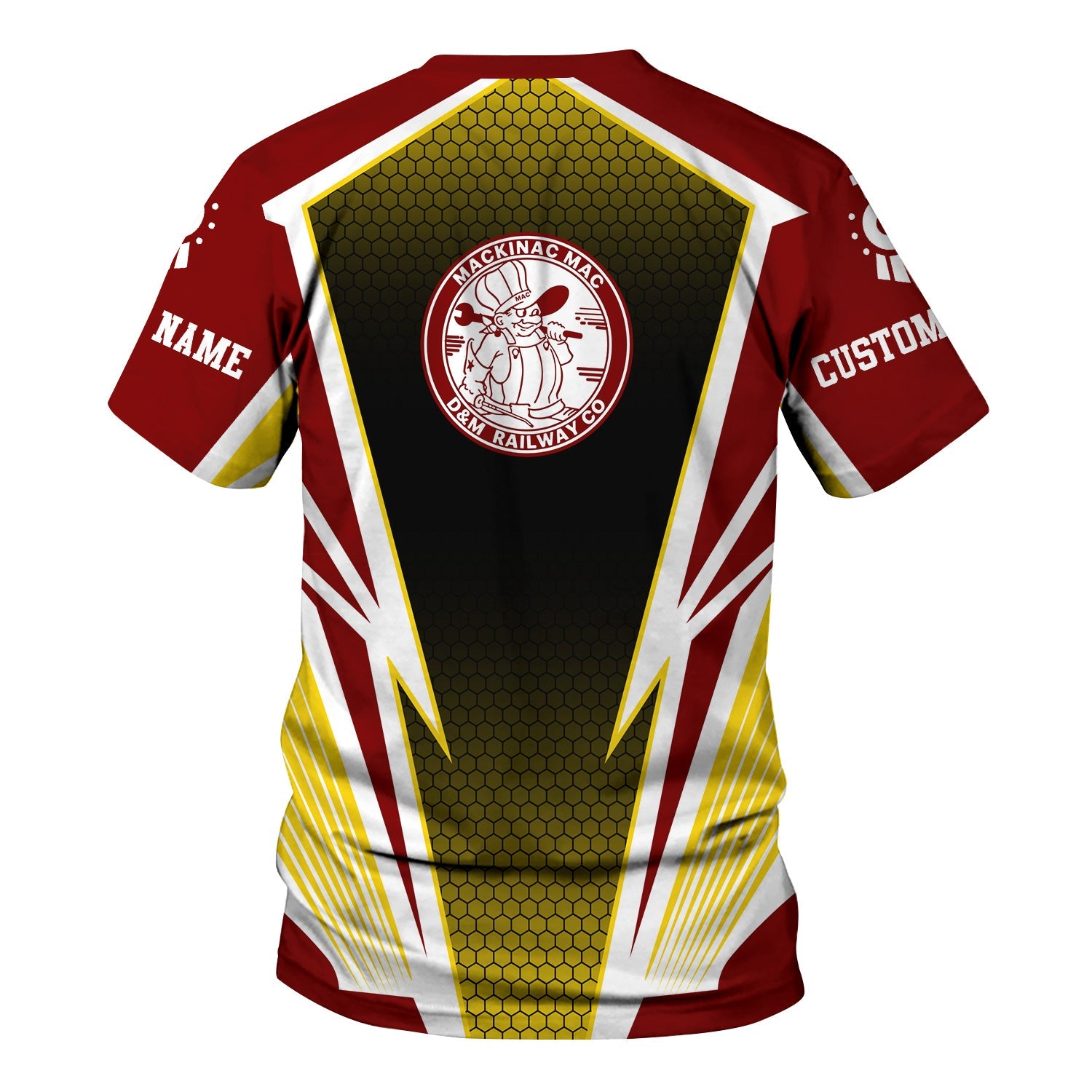 Railspirit Personalized Detroit & Mackinac Railroad T-Shirt Lightning Graphic Style Shirt Gift Idea For Train Lover